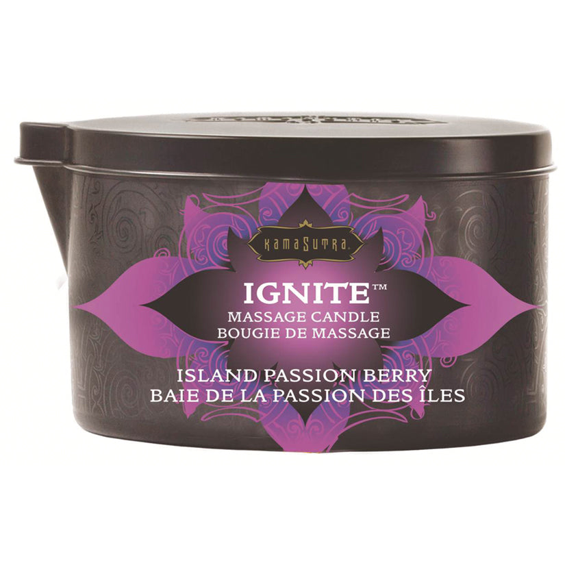 Dark Slate Gray Kama Sutra Ignite Massage Candle-Island Passion Berry 6oz MASSAGE
