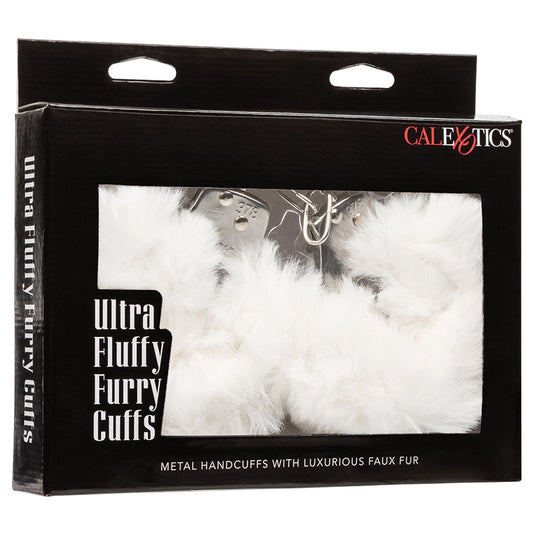 Light Gray Ultra Fluffy Furry Cuffs-White FETISH