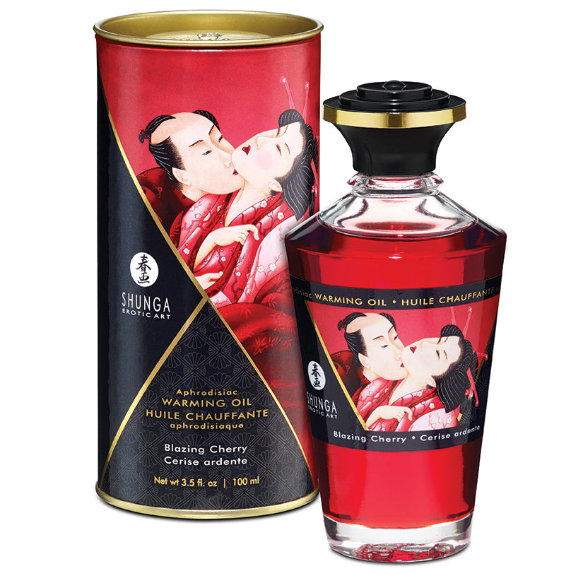 Dark Slate Gray Shunga Aphrodisiac Warming Oil-Blazing Cherry 3.5oz BODY TOPPINGS