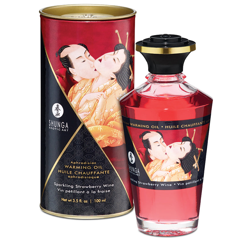 Dark Slate Gray Shunga Aphrodisiac Warming Oil-Blazing Cherry 3.5oz BODY TOPPINGS