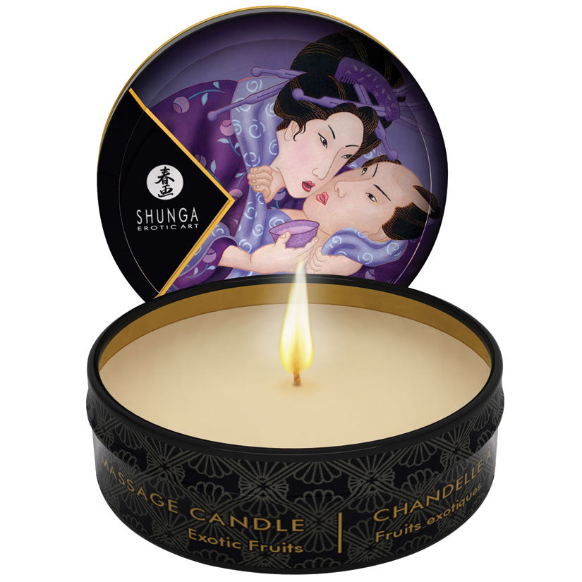 Tan Shunga Mini Massage Candle-Rose Petals 1oz MASSAGE