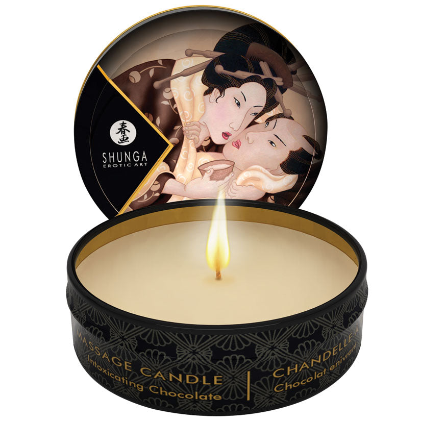 Tan Shunga Mini Massage Candle-Rose Petals 1oz MASSAGE