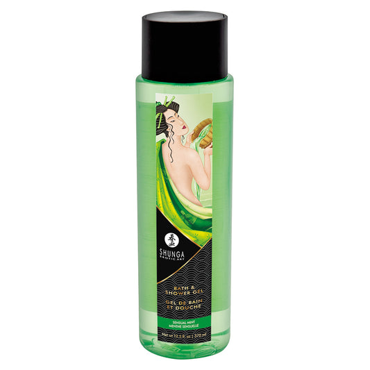 Dark Sea Green Shunga Kissable Bath and Shower Gel-Sensual Mint 12.5oz BATH & BODY
