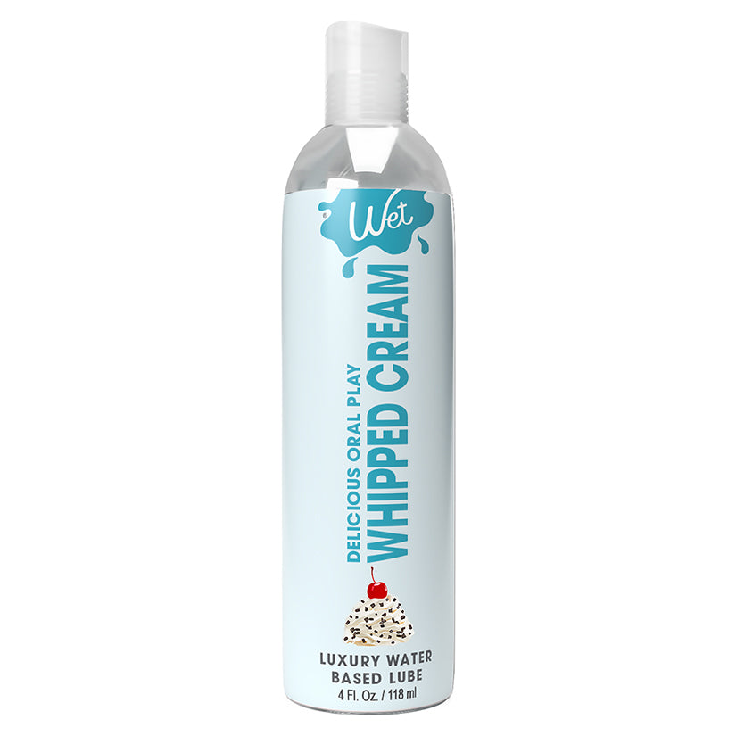Light Gray Wet Delicious Oral Play Whipped Cream Waterbased Flavored Lubricant 4oz LUBRICANTS