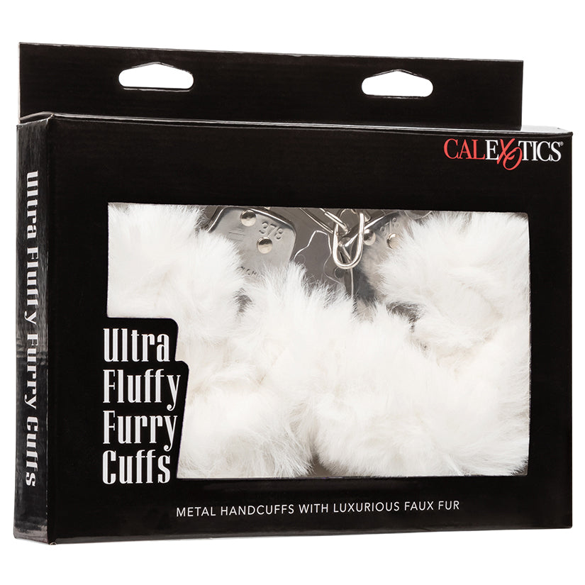 Light Gray Ultra Fluffy Furry Cuffs-White