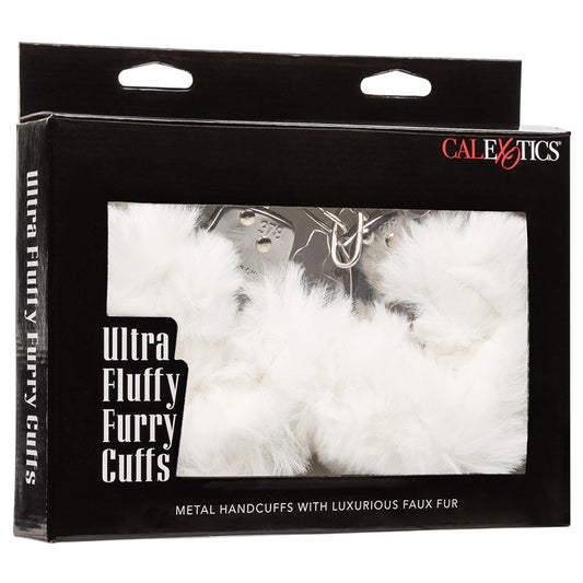 Light Gray Ultra Fluffy Furry Cuffs-White FETISH