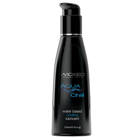 Black Wicked Aqua Chill Waterbased Cooling Sensation 4oz LUBRICANTS
