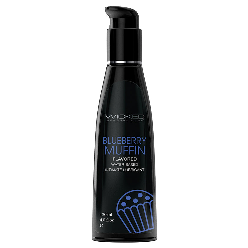 Black Wicked Aqua Flavored Lube-Blueberry Muffin 4oz LUBRICANTS